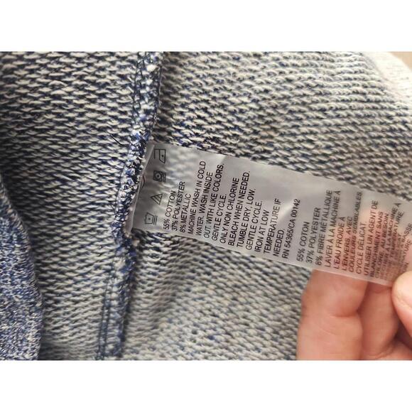 Allison Daley Blue Silver Open Front Cardigan Two Pockets Petite Large - Picture 7 of 9